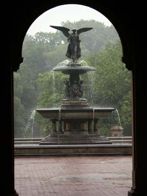 Bethesda Fountain In Rain
