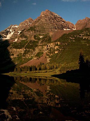 Maroon Bells From Crater Lake