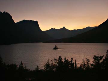 St. Mary Lake, Wild Goose Island, Sunset