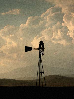 Windmill, Storm Clouds - South Park, Colorado